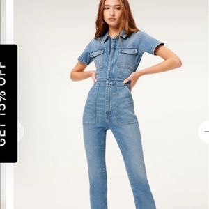 Nwt Good American denim jumpsuit sz small (6/7)